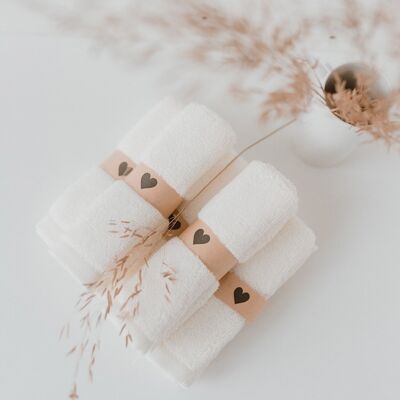 LOT DE 6 TOILES DE LAVAGE COEUR