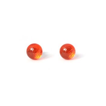 Boucles d'oreilles puces Shiny en verre orange 2