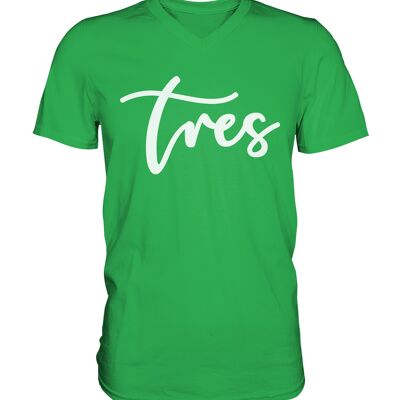 V-Neck Shirt men "Tres" Original white - Irish Green --