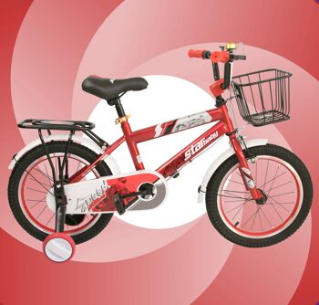 Vélos rouges pour enfants Airel pour garçons et filles | Vélos avec roues et panier | Vélos 12, 16, 18 et 20 pouces | Vélos pour enfants 3-11 ans 6