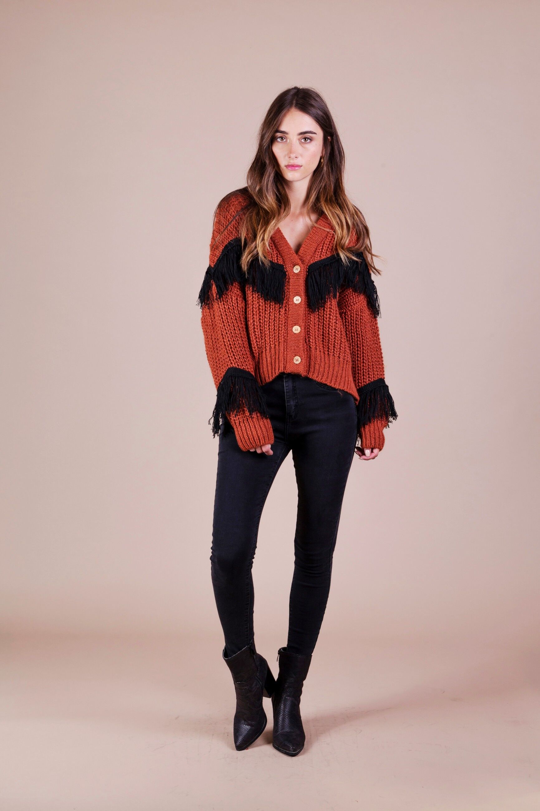 PALOMA cardigan in terracotta