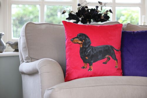 Sausage Dog Velvet Cushion