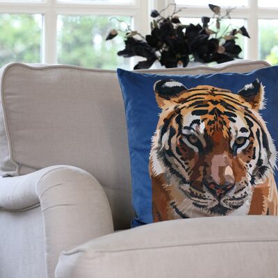 Cuscino in velluto tigre