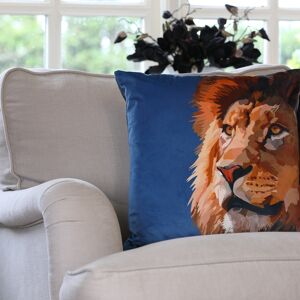 Coussin en velours Lion