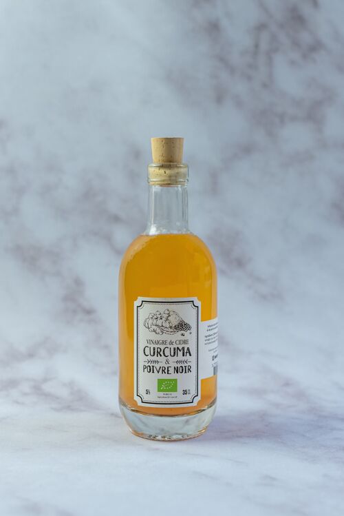 Vinaigre de cidre aromatisé - Curcuma Poivre Noir ( non pasteurisé )