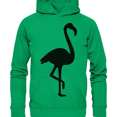 Flamingo - Kids Hooded Sweat - Kelly Green --