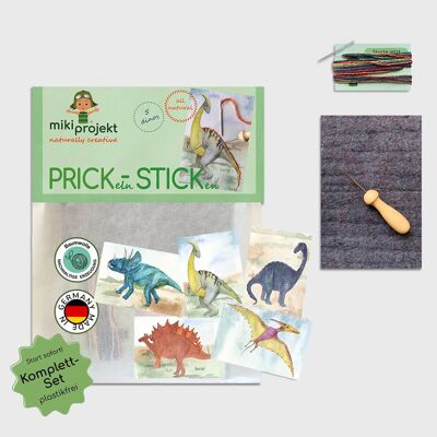 Set para manualidades hormigueo y bordado 'Dinos' - set completo
