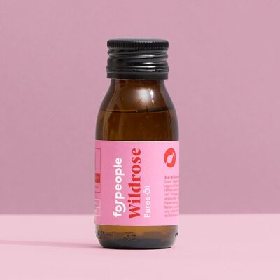 Organic wild rose seed oil with cork dispenser - pure & cold pressed