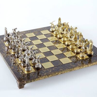 Discus Thrower Metal Chess Set With 36cm Chessboard Manopoulos