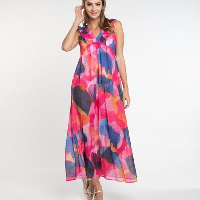 Vestido largo Bardolino - Fucsia