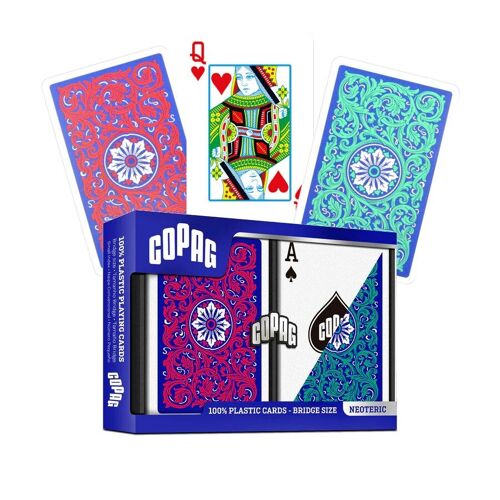 Elite Bridge Size Regular Index Playing Cards Double Deck (red and green) Copag