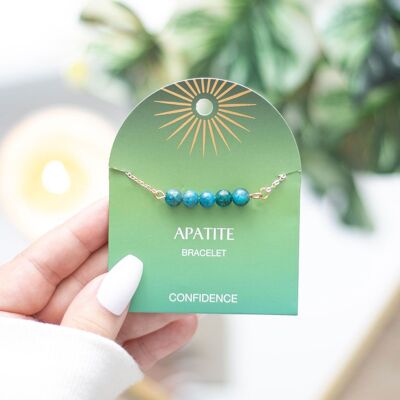 Bracelet chaîne en perles de cristal d'apatite