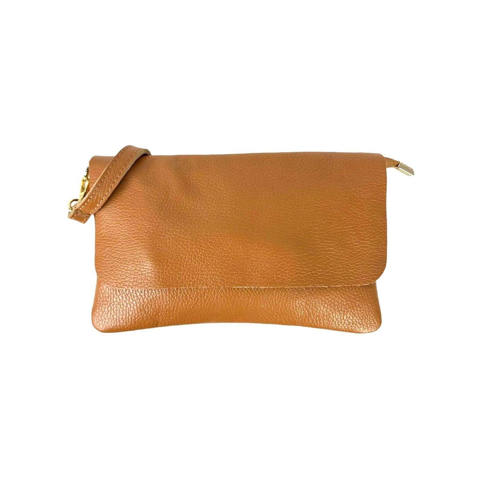 Borsa a busta in pelle fiore per donna.