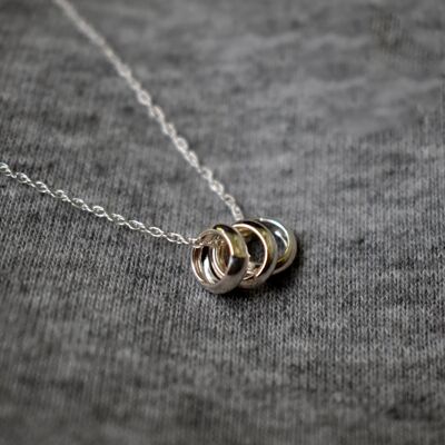 Triple unity sterling silver necklace