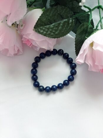 Bracelet extensible en lapis-lazuli par nlanlaVictory 9