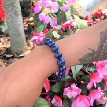 Bracelet extensible en lapis-lazuli par nlanlaVictory 10