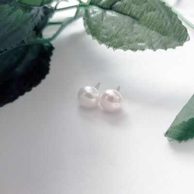 10mm Freshwater Pearl Earrings on Sterling Silver or 9k Yellow Gold