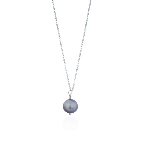 Learned, silver freshwater pearl, .925 sterling silver necklace