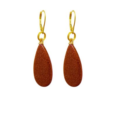 Imole, Brown Goldstone Yellow Gold vermeil earrings