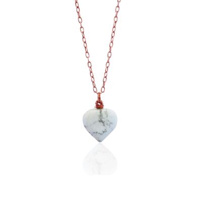 amá» amá», White howlite Rose Gold vermeil necklace