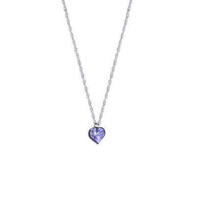 Ink Hearts, Blueberry Quartz hearts on Sterling Silver necklace