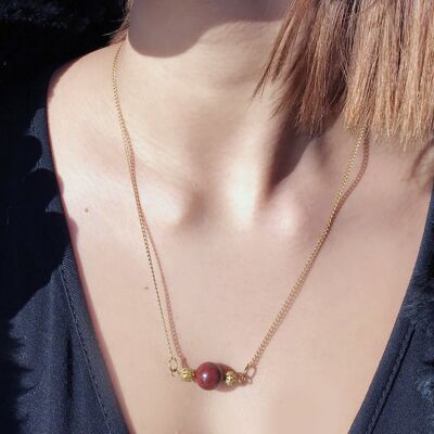 Poppy Jasper Yellow Gold Vermeil Necklace