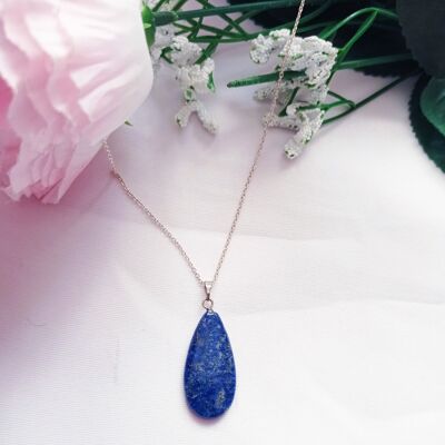 Lapis Lazuli Teardrop Pendant Sterling Silver necklace
