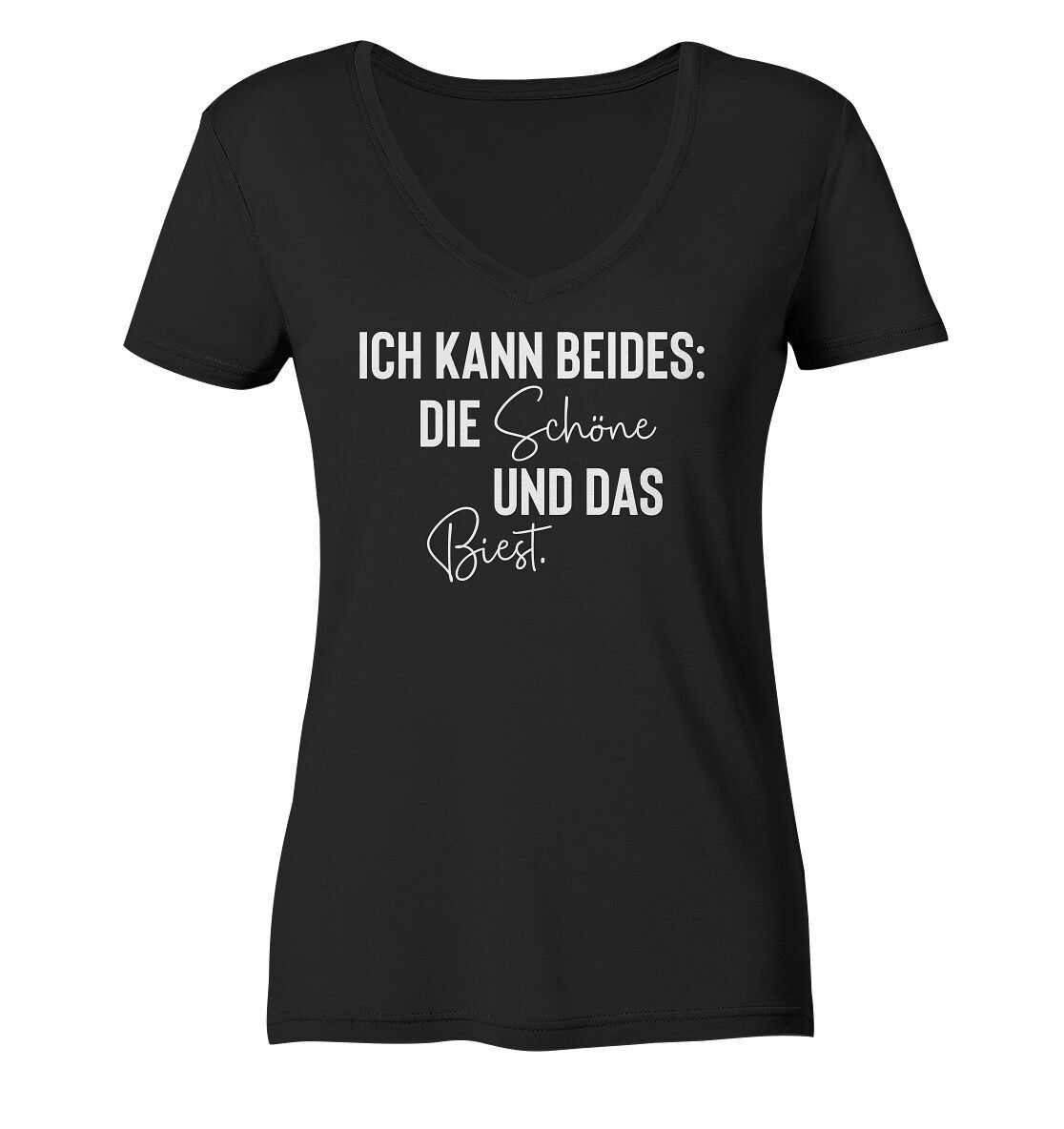 Ich kann beides: Die Schöne und das Biest - Frauen V-Neck Shirt