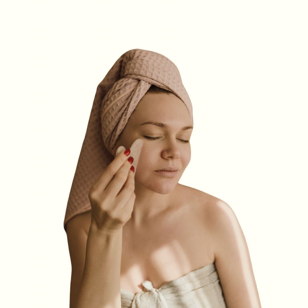 YOSMO Luxury Rose Quartz Face Tool Natural Stone for Lifting and Lymphatic Drainage