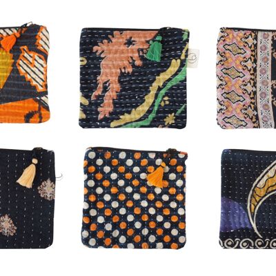 Set of 6 kantha pouches No. 81
