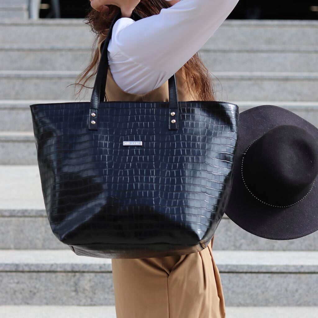 Maxi Shopper Arizona schwarz mit Nieten