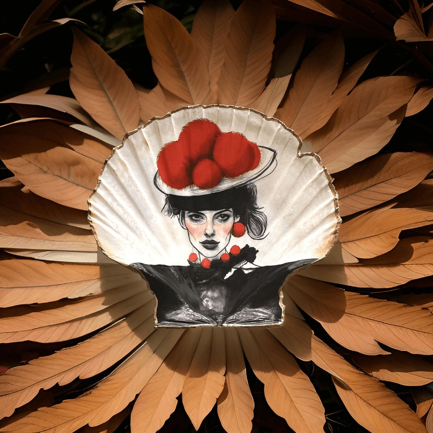 Shell bowl "Black Forest Girl", 2 sizes & edge variants