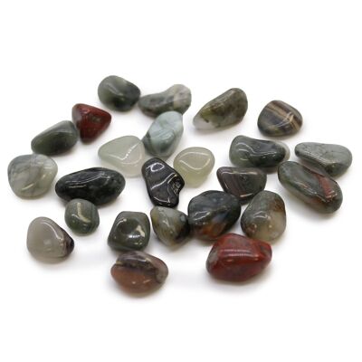 Piedras pulidas africanas pequeñas (24x) - Piedra de sangre - Sephtonite Blue Ancient Wisdom