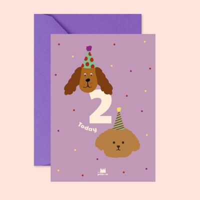 "Birthday" card: 2 Today (with envelope)