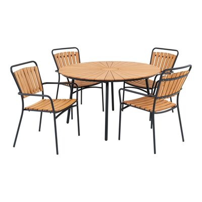 Ensemble de jardin Cleveland - Table à manger et 4 chaises de salle à manger