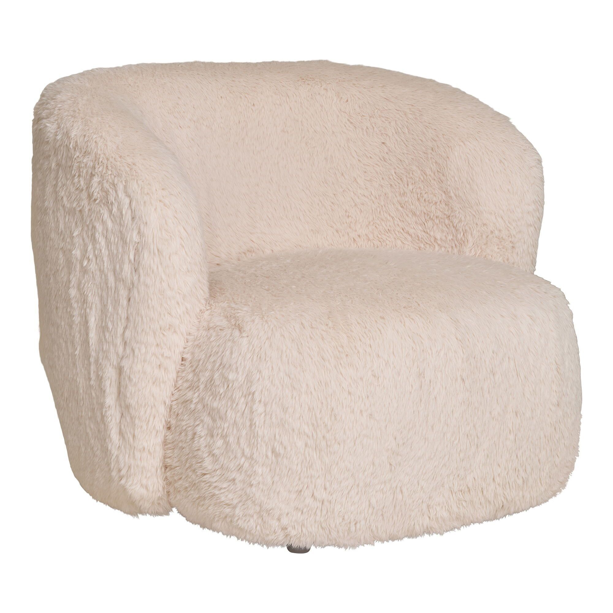 Setubal Lounge Chair - Lounge chair, artificial fur, off-white, HN1093