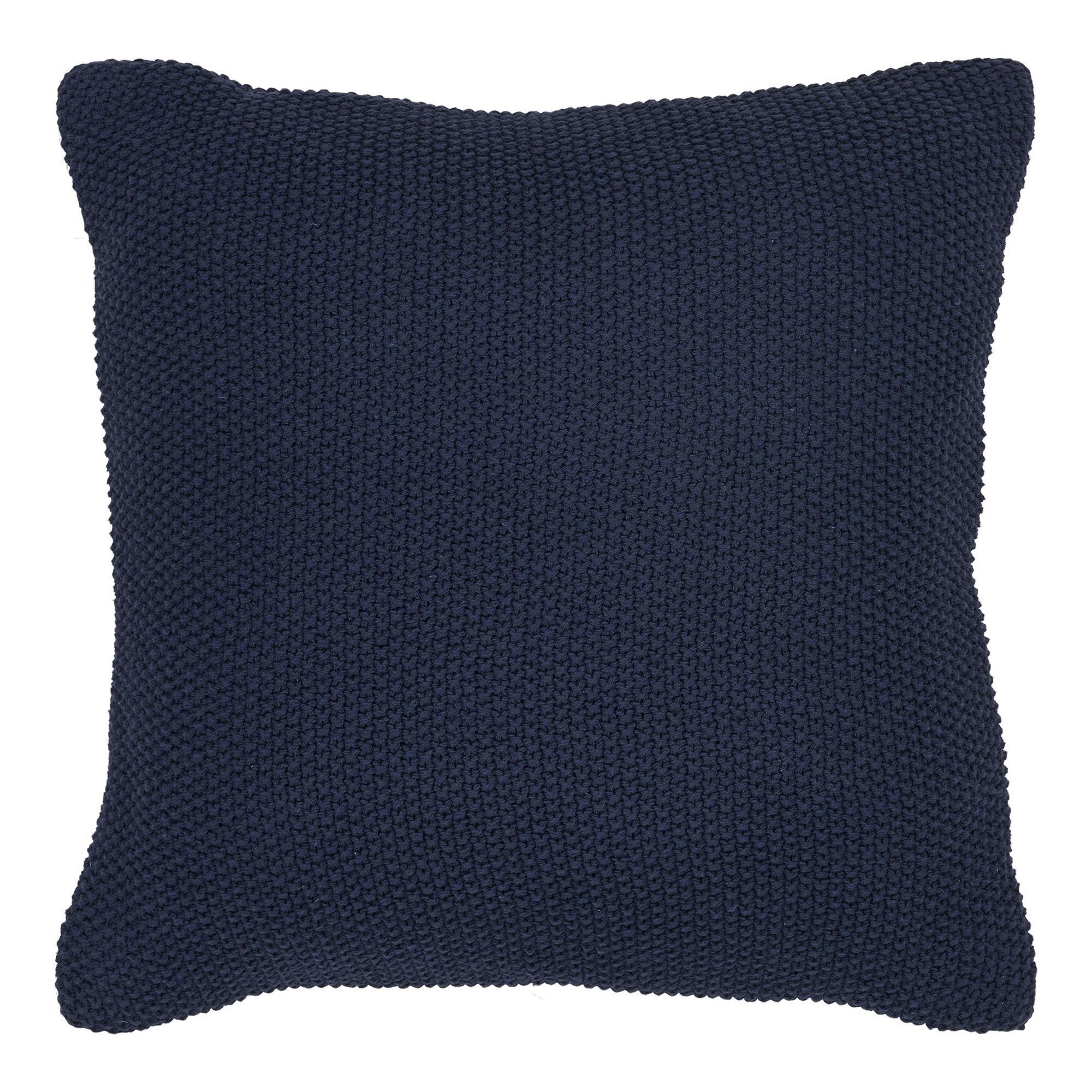 Santos Cushion - Kissen, recycelte Baumwolle, dunkelblau 45x45 cm