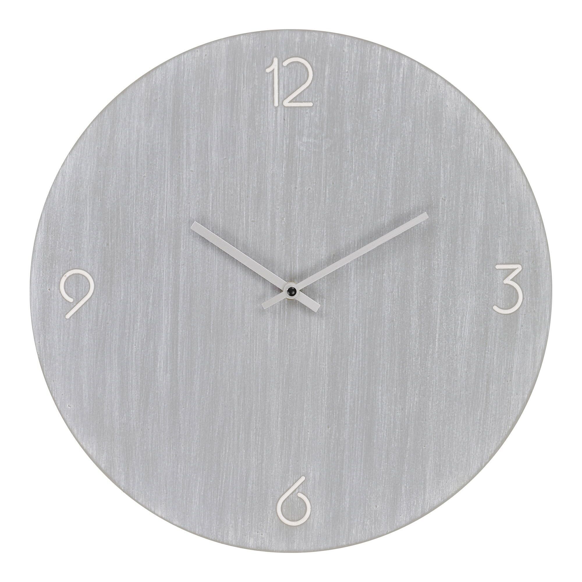 Ravenna Wall Clock - Wanduhr, MDF, hellgrau, geräuschloses Uhrwerk ø40