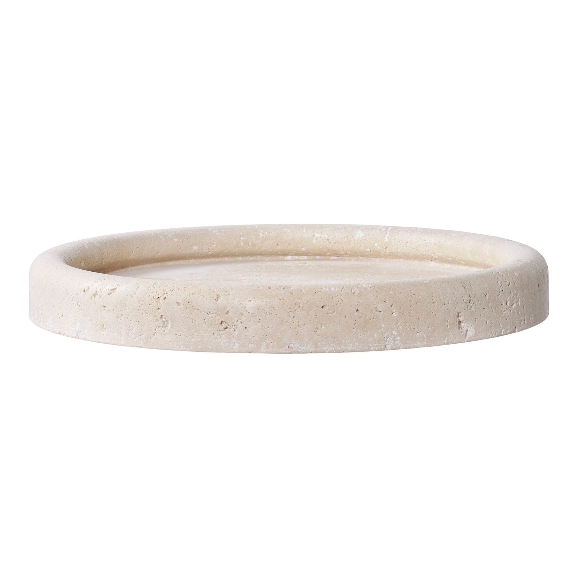 Tray - Tray, travertine, natural ø25,5 cm