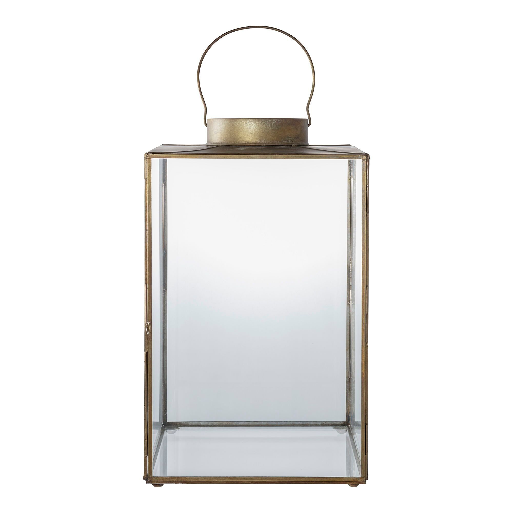 Mohali Lantern - Lantern, metal/glass, antique brass look