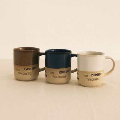 Taza macchiato 34cl en otras cerámicas 3 colores surtidos