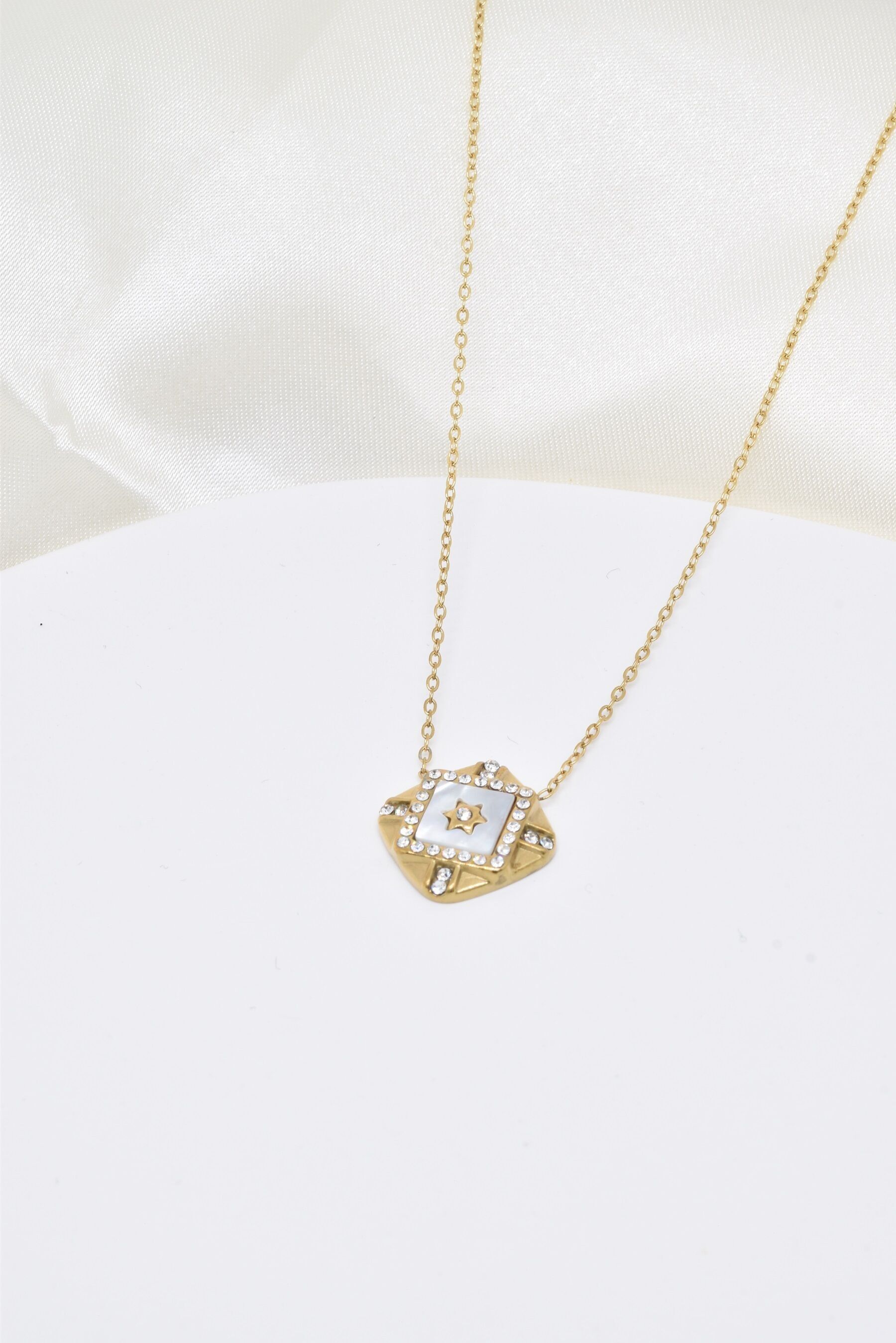 Collar de estrellas de nácar en acero inoxidable - BJ210188