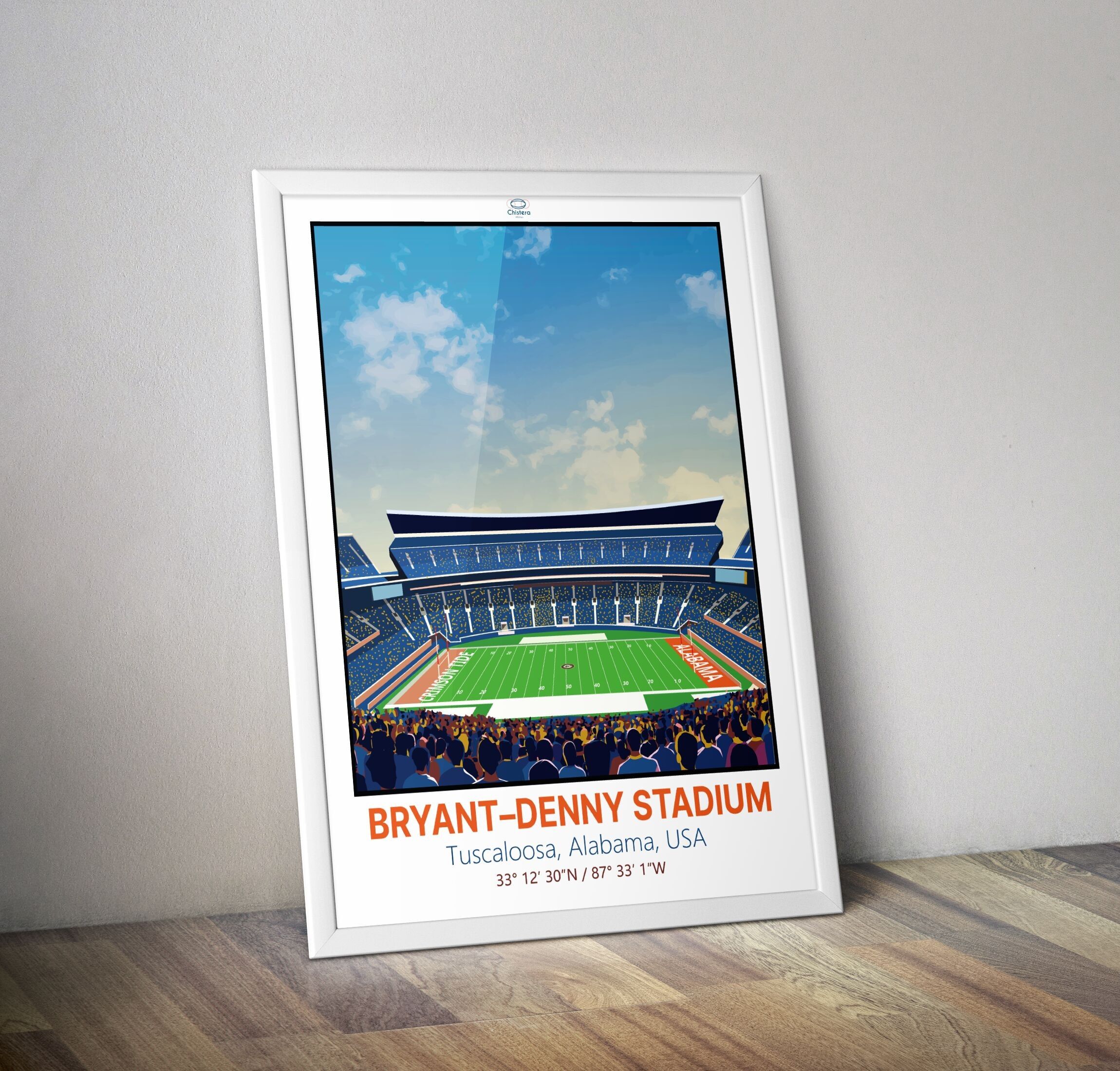 Poster Bryant Denny Stadium Tuscaloosa USA I Poster del calcio statunitense
