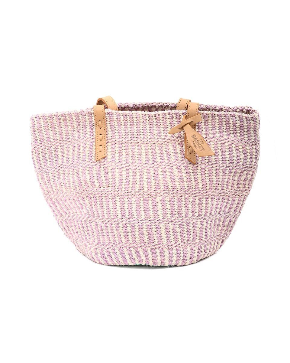 WAKATI: Borsa tote in sisal lilla e turchese