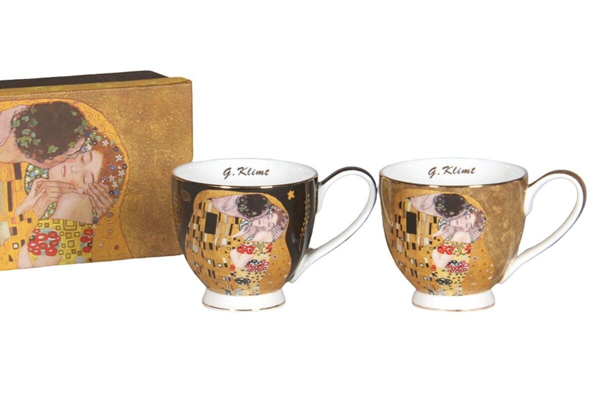 ENS. 2 TAZZE DA COLAZIONE IN PORCELLANA KLIMT 500 ML - G.KLIMT