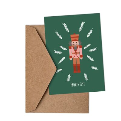 Carte de Noël « Casse-Noisette » avec enveloppe en papier kraft