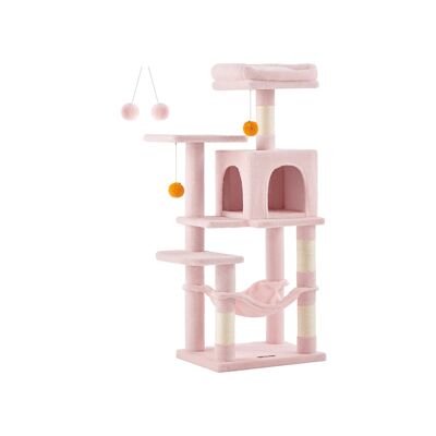 Cuccia per gatti multipiano 2 piattaforme rosa pastello