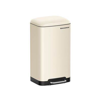 Pedal bin with inner bucket cream white