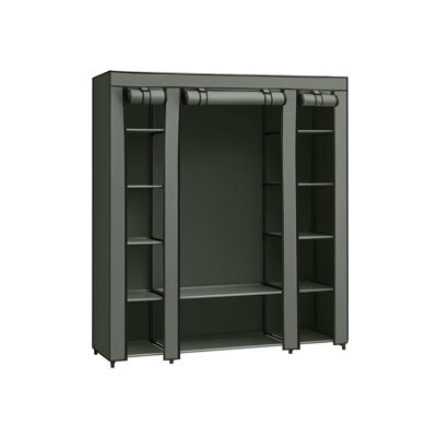 Armoire en tissu avec tringle à vêtements vert sauge