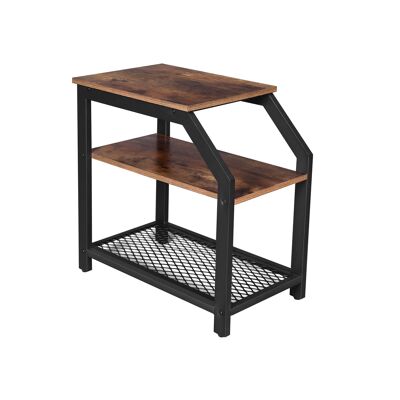 Industrial style side table with bend
